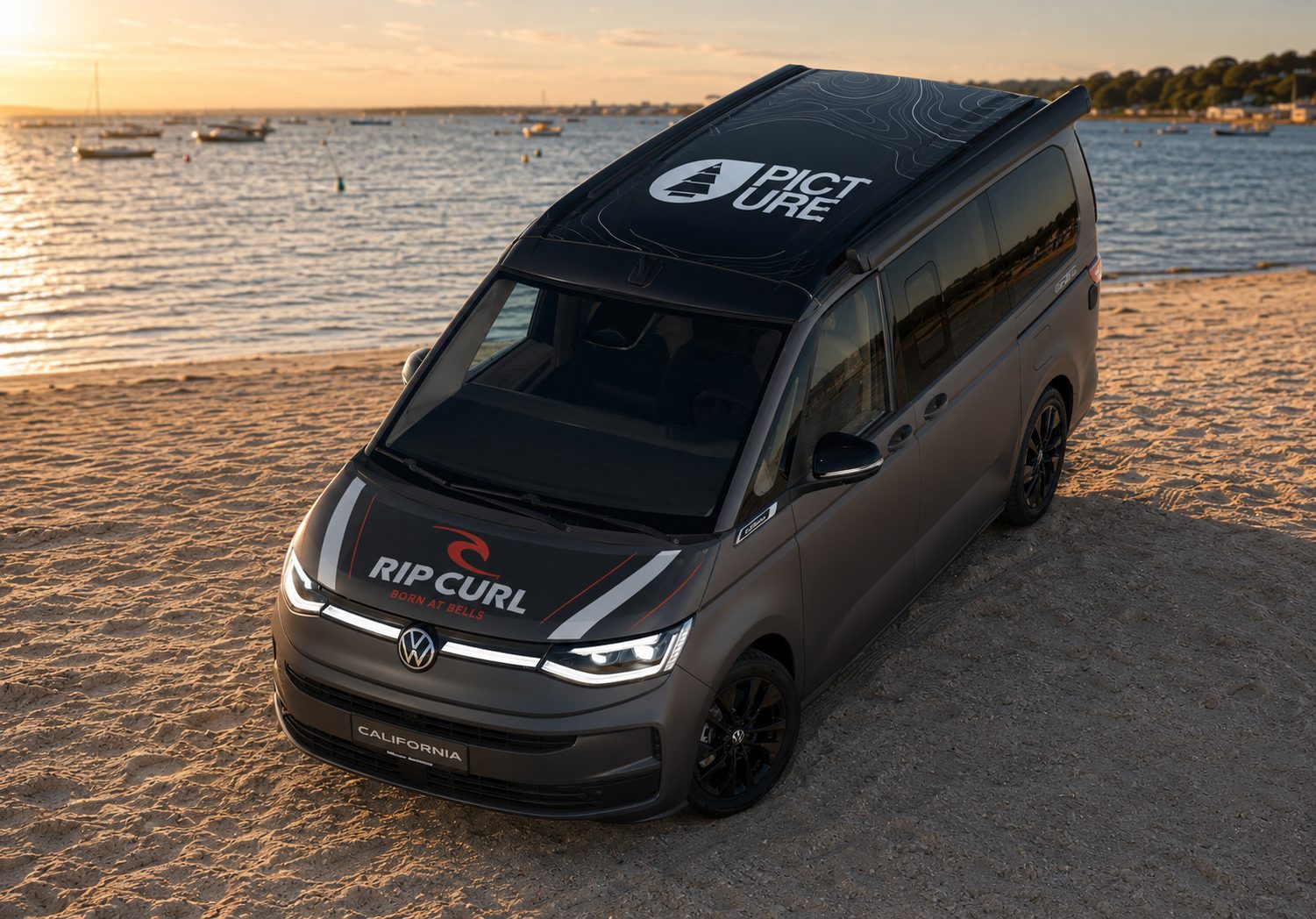 AI mockup, front view with hood and roof branding