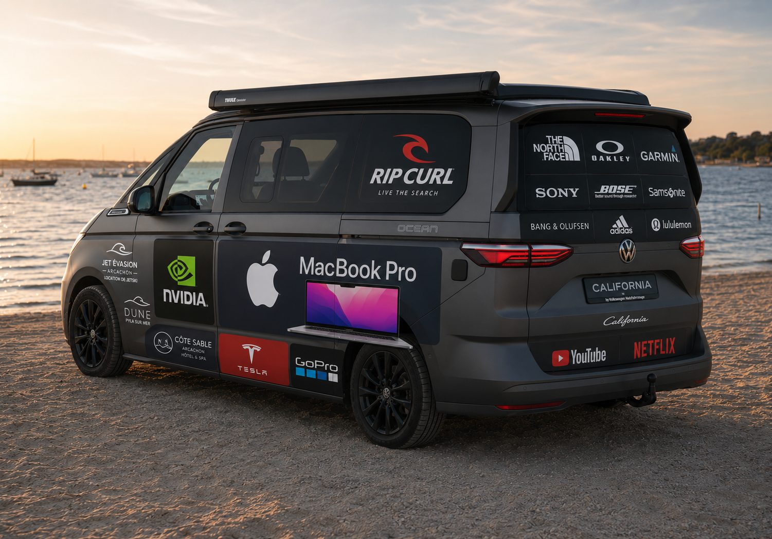 AI mockup, rear view with perforated rear window branding